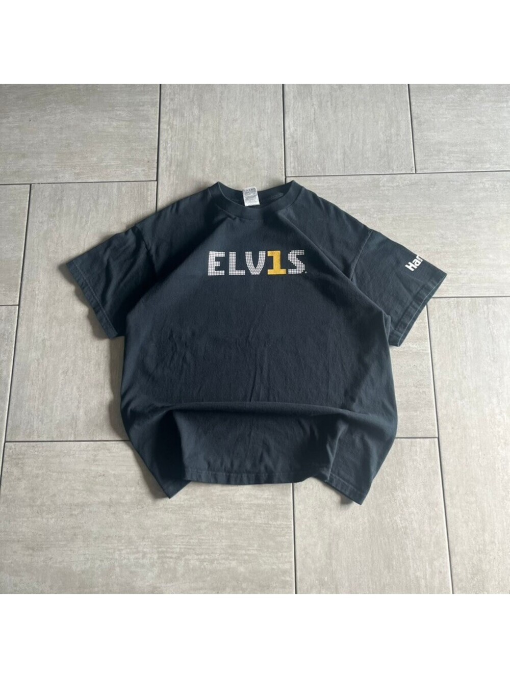 Fruit of the Loom Elvis Graphic T-Shirt XL Black Casual Streetwear